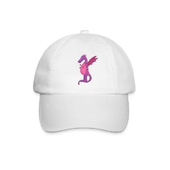 Rosa und lila Drache - Baseballkappe - Weiß/Weiß - Vorne