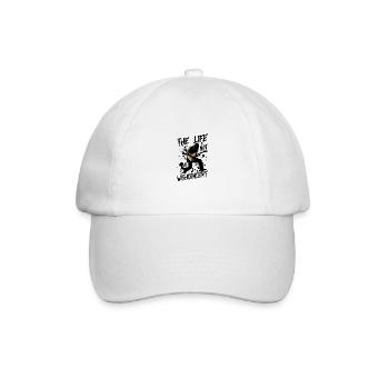 Denglisch Das Leben Ist Kein Wunschkonzert Lustig - Baseballkappe - Weiß/Weiß - Vorne