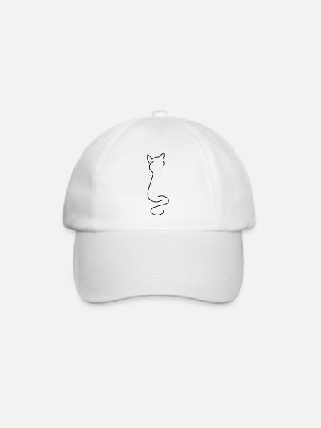 Katze - Baseballkappe - Weiß/Weiß