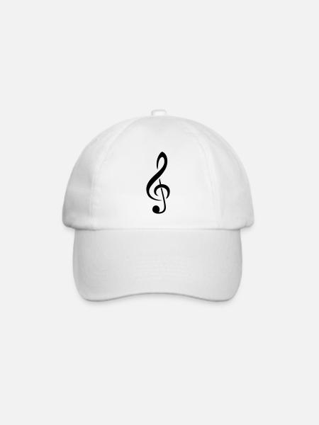 g Violinschlüssel klassische Musikpartitur - Baseballkappe - Weiß/Weiß