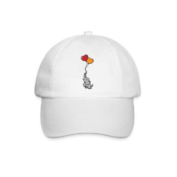 Elefant Herz Ballons / Niedliche Geschenkidee - Baseballkappe - Weiß/Weiß - Vorne