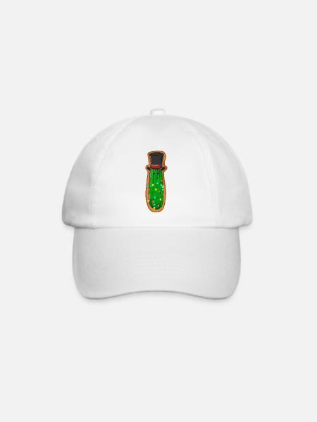 Weihnachtliche Gurke mit Zylinder - Baseballkappe - Weiß/Weiß