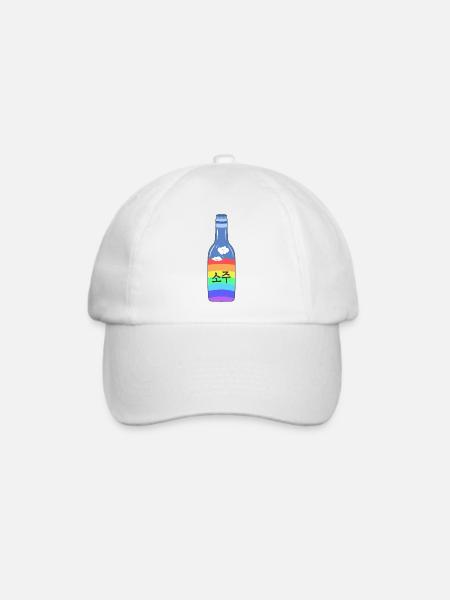 Rainbow Soju Bottle | 한국 | Korean | Pride - Baseballkappe - Weiß/Weiß