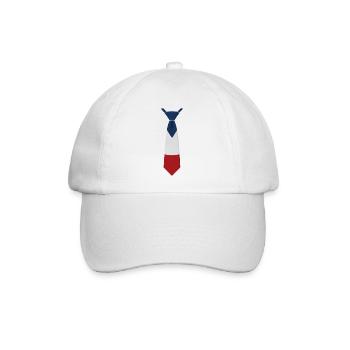 France Tie – Flaggendesign - Baseballkappe - Weiß/Weiß - Vorne