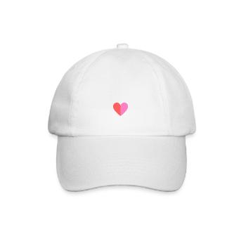 Zweifarbiges Herz rot-pink - Baseballkappe - Weiß/Weiß - Vorne
