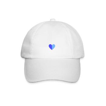 Zweifarbiges Herz blau-hellblau - Baseballkappe - Weiß/Weiß - Vorne