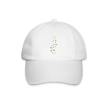 Gold Sterne, Weihnachten, Feenstaub, Magie, Zauber - Baseballkappe - Weiß/Weiß - Vorne