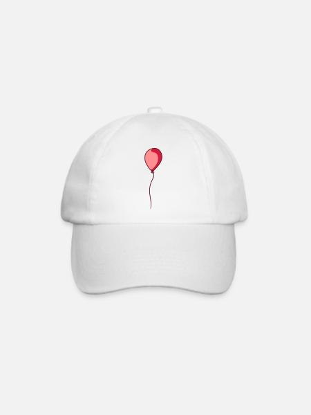 Glaenzender schwebender Luftballon - Baseballkappe - Weiß/Weiß