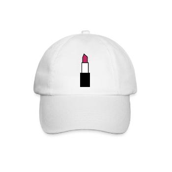Lippenstift Lippen - Baseballkappe - Weiß/Weiß - Vorne
