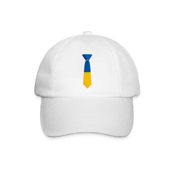 Blau-gelber Farbblock bindet - Baseballkappe - Weiß/Weiß - Vorne