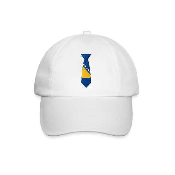 Bosnia Tie – Flaggendesign - Baseballkappe - Weiß/Weiß - Vorne