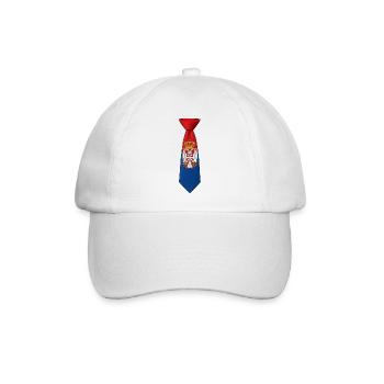 Serbia Tie – Flaggendesign - Baseballkappe - Weiß/Weiß - Vorne