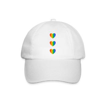 Rainbow Hearts LGBT-Stolz - Baseballkappe - Weiß/Weiß - Vorne