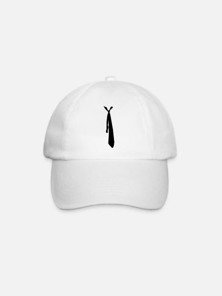 Schlips - Krawatte - Baseballkappe - Weiß/Weiß