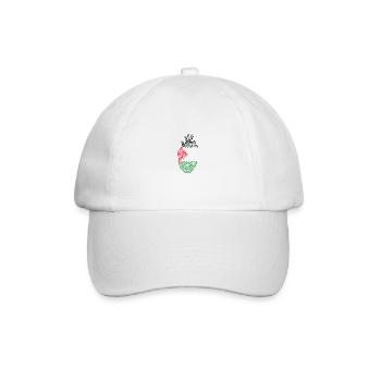 Palestine Heart – Freiheit für Palästina - Baseballkappe - Weiß/Weiß - Vorne