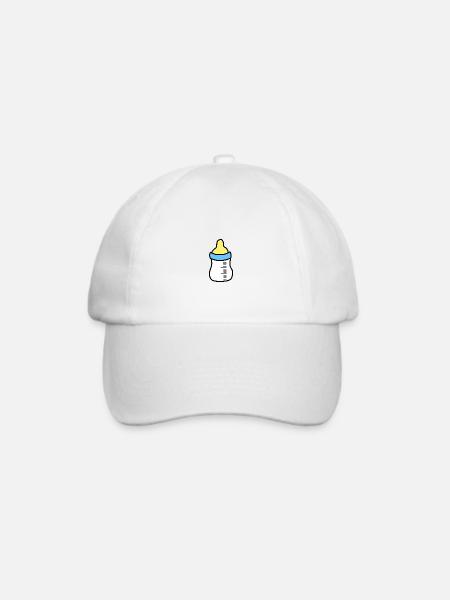 Baby Flasche Kind - Baseballkappe - Weiß/Weiß