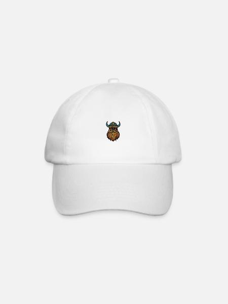 Wikinger Helm - Baseballkappe - Weiß/Weiß