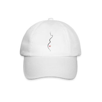 Schwangere Frau - Baseballkappe - Weiß/Weiß - Vorne