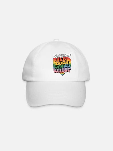 Düsseldorf: Lieb Doch Wen Du Willst - LGBTQ - Baseballkappe - Weiß/Weiß
