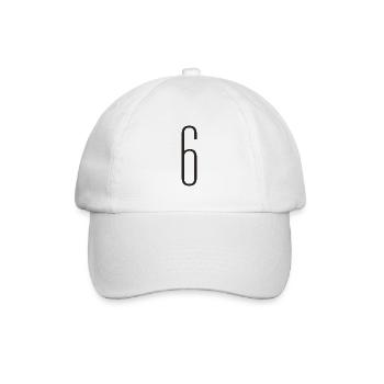 6 - Baseballkappe - Weiß/Weiß - Vorne