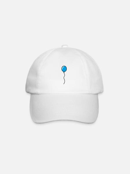 Blauer Luftballon - Baseballkappe - Weiß/Weiß