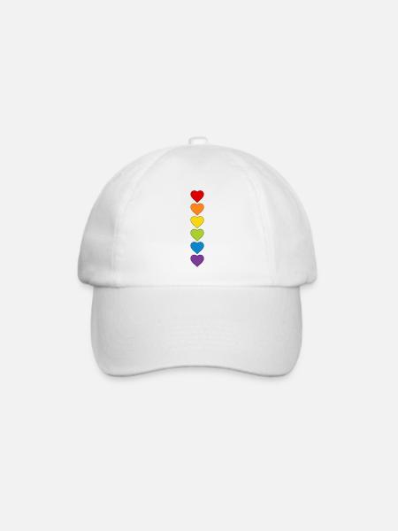 LGBTQIA+ CSD Herz Regenbogen Herzen Pride Month - Baseballkappe - Weiß/Weiß
