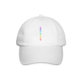 Blume des Lebens - Chakra Farben - Baseballkappe - Weiß/Weiß - Vorne