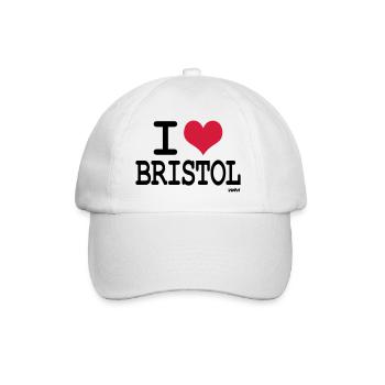 ich liebe bristol by wam - Baseballkappe - Weiß/Weiß - Vorne