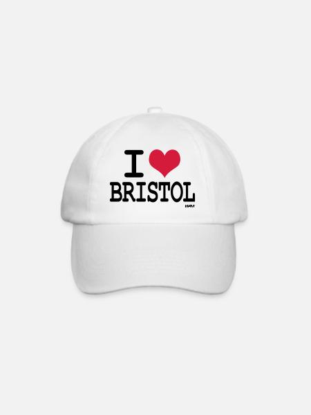 ich liebe bristol by wam - Baseballkappe - Weiß/Weiß