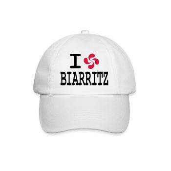 ich liebe Biarritz - lauburu - Baseballkappe - Weiß/Weiß - Vorne