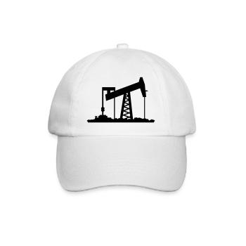 Ölförderung / oil rig (1c) - Baseballkappe - Weiß/Weiß - Vorne