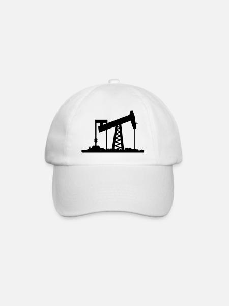 Ölförderung / oil rig (1c) - Baseballkappe - Weiß/Weiß