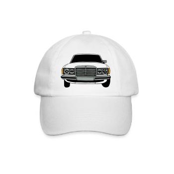 MB W123 Youngtimer Oldtimer,70er,80er (25) - Baseballkappe - Weiß/Weiß - Vorne