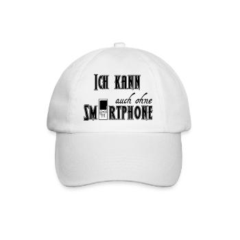 Ohne Smartphone Geschenk - Baseballkappe - Weiß/Weiß - Vorne