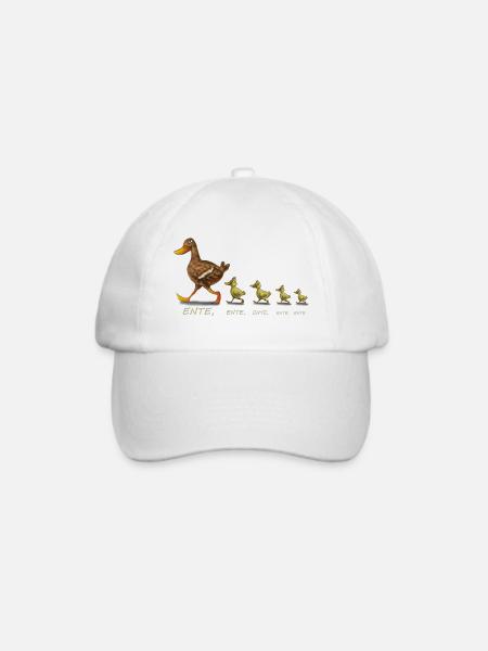 Ente - Baseballkappe - Weiß/Weiß