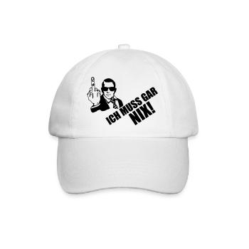 ich muss gar nix - Baseballkappe - Weiß/Weiß - Vorne