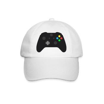 Dunkles Gamepad Neon-Knöpfe - Baseballkappe - Weiß/Weiß - Vorne