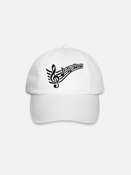 Musik Noten - Baseballkappe - Weiß/Weiß