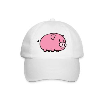Kleines Schweinchen - Baseballkappe - Weiß/Weiß - Vorne