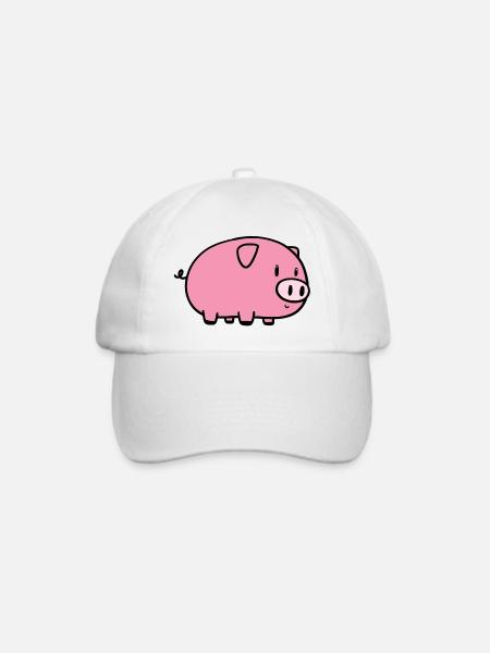 Kleines Schweinchen - Baseballkappe - Weiß/Weiß