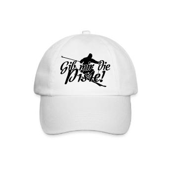 Ski Skifahren Skifahrer Winter Spruch Geschenk - Baseballkappe - Weiß/Weiß - Vorne