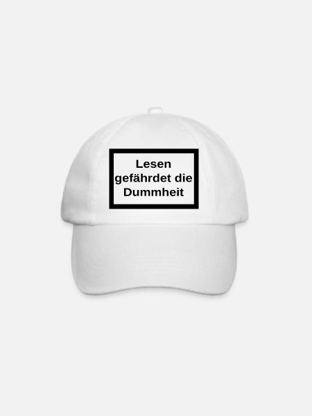 Lesen gefährdet die Dummheit - Baseballkappe - Weiß/Weiß