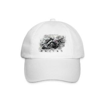 Moto GP - Motorrad Racing - Baseballkappe - Weiß/Weiß - Vorne