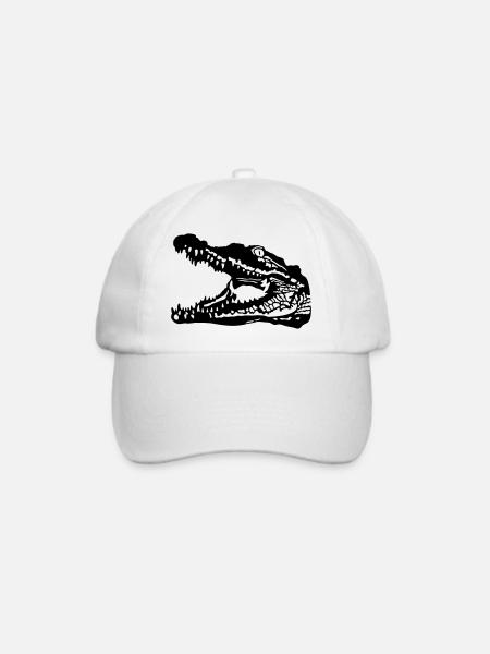 Krokodil - Baseballkappe - Weiß/Weiß