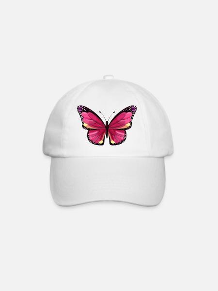 Schmetterling - Baseballkappe - Weiß/Weiß
