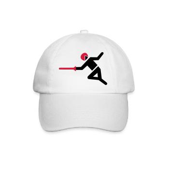 Fechter mit Degen in Angriffsposition - Baseballkappe - Weiß/Weiß - Vorne