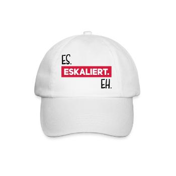es eskaliert eh - Baseballkappe - Weiß/Weiß - Vorne