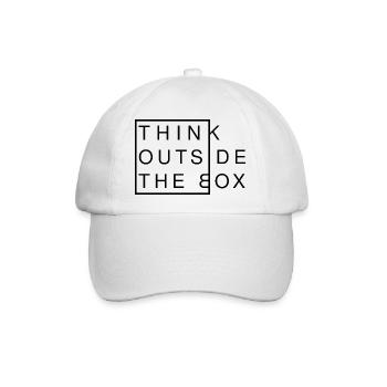 Think Outside The Box - Kreatives Denken Modern - Baseballkappe - Weiß/Weiß - Vorne