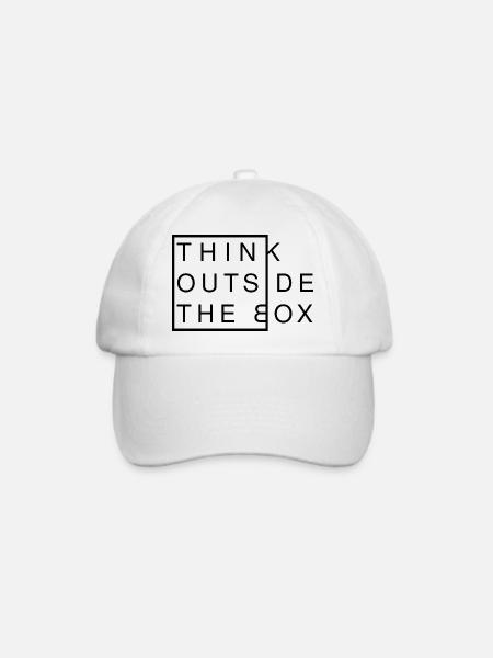 Think Outside The Box - Kreatives Denken Modern - Baseballkappe - Weiß/Weiß