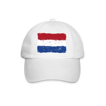 Netherlande Flag - Baseballkappe - Weiß/Weiß - Vorne